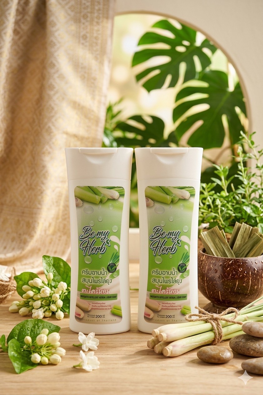 ครีมอาบน้ำสมุนไพรตะไคร้หอม